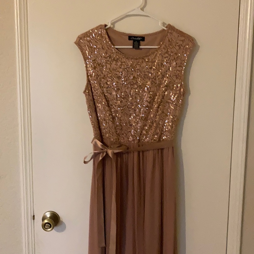Brush Long Dress with Sequins